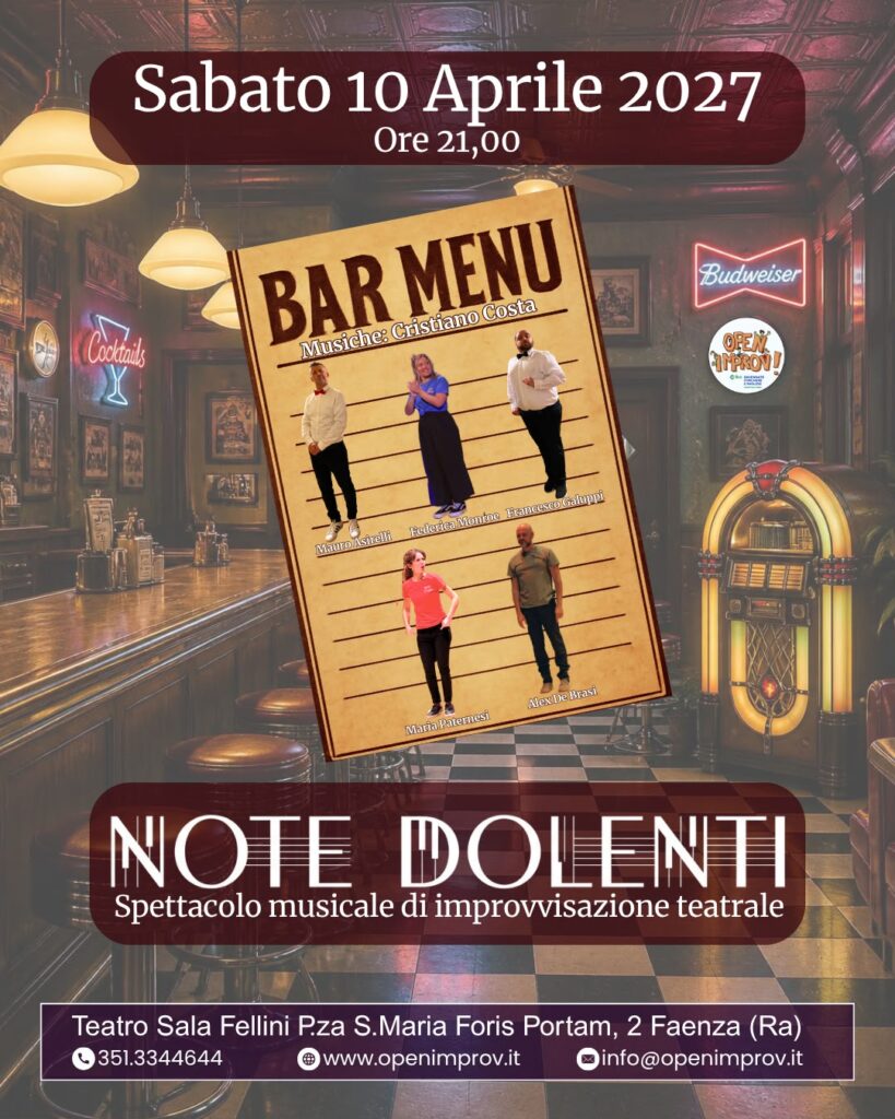 𝐍𝐨𝐭𝐞 𝐃𝐨𝐥𝐞𝐧𝐭𝐢 – Spettacolo di improvvisazione teatrale